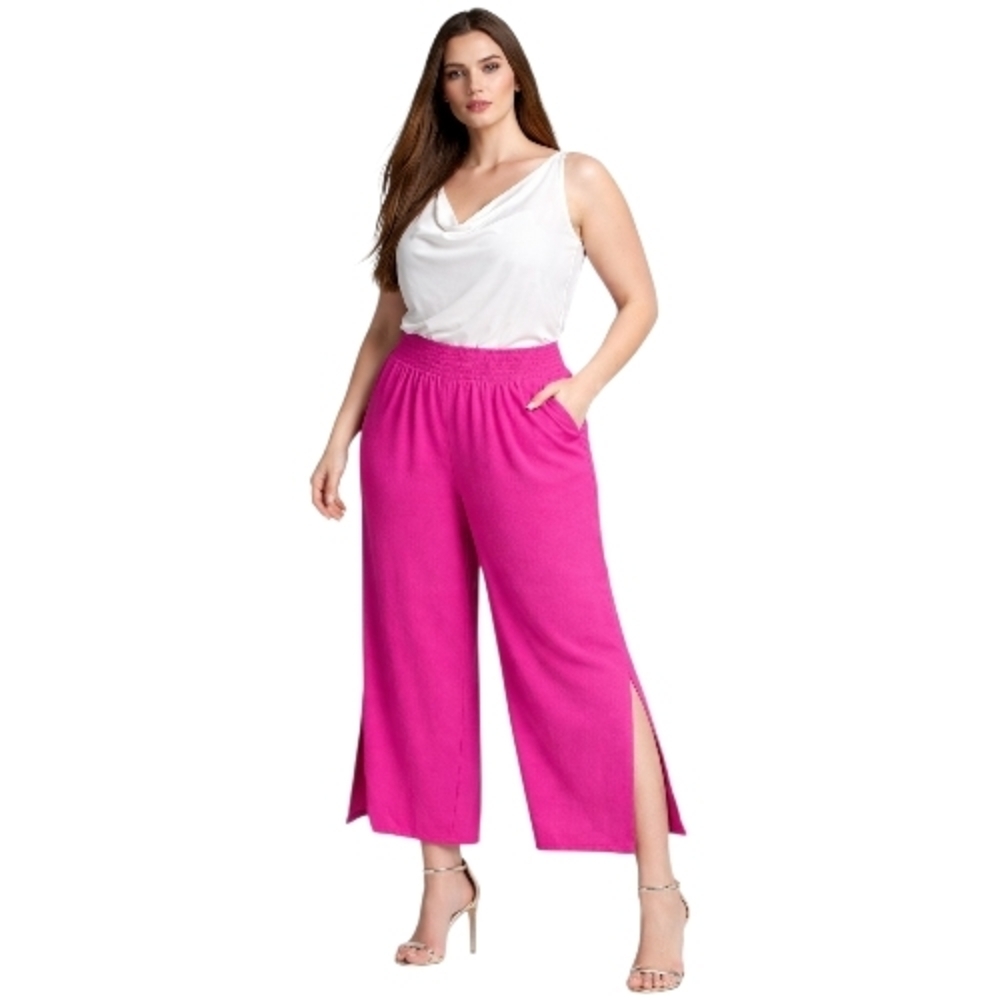 Elegant Fuchsia Wide-Leg Pants